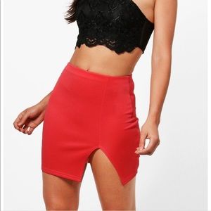 Thigh split mini skirt
